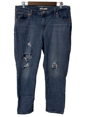 Women's Levi’s Boyfriend Distressed Jeans W32 L27 Medium Wash